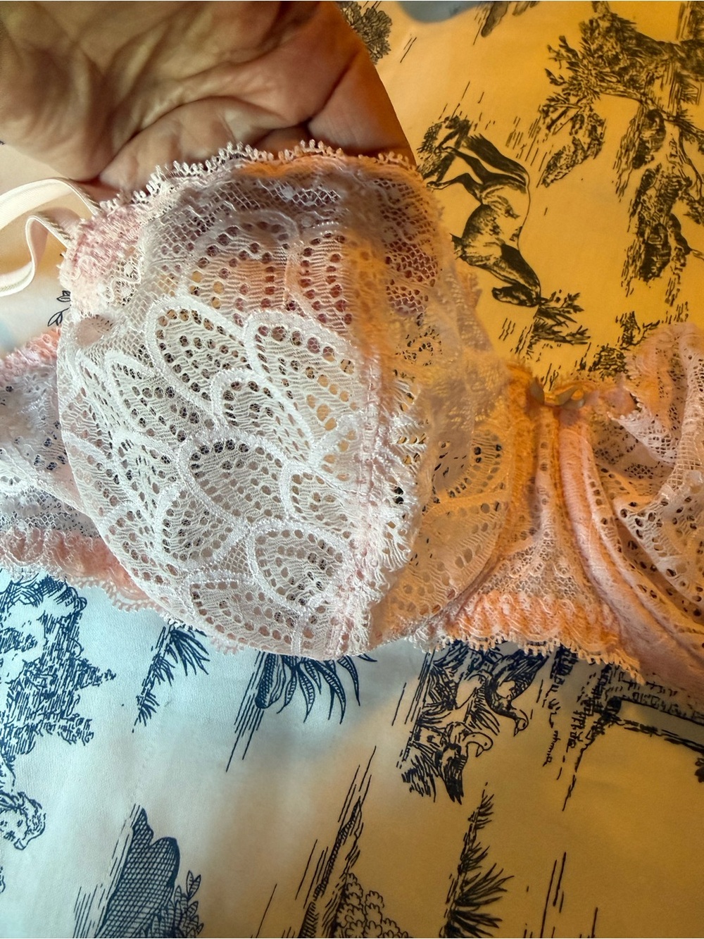 Chantelle Peach Lace Underwire Bra - Picture 4 of 9